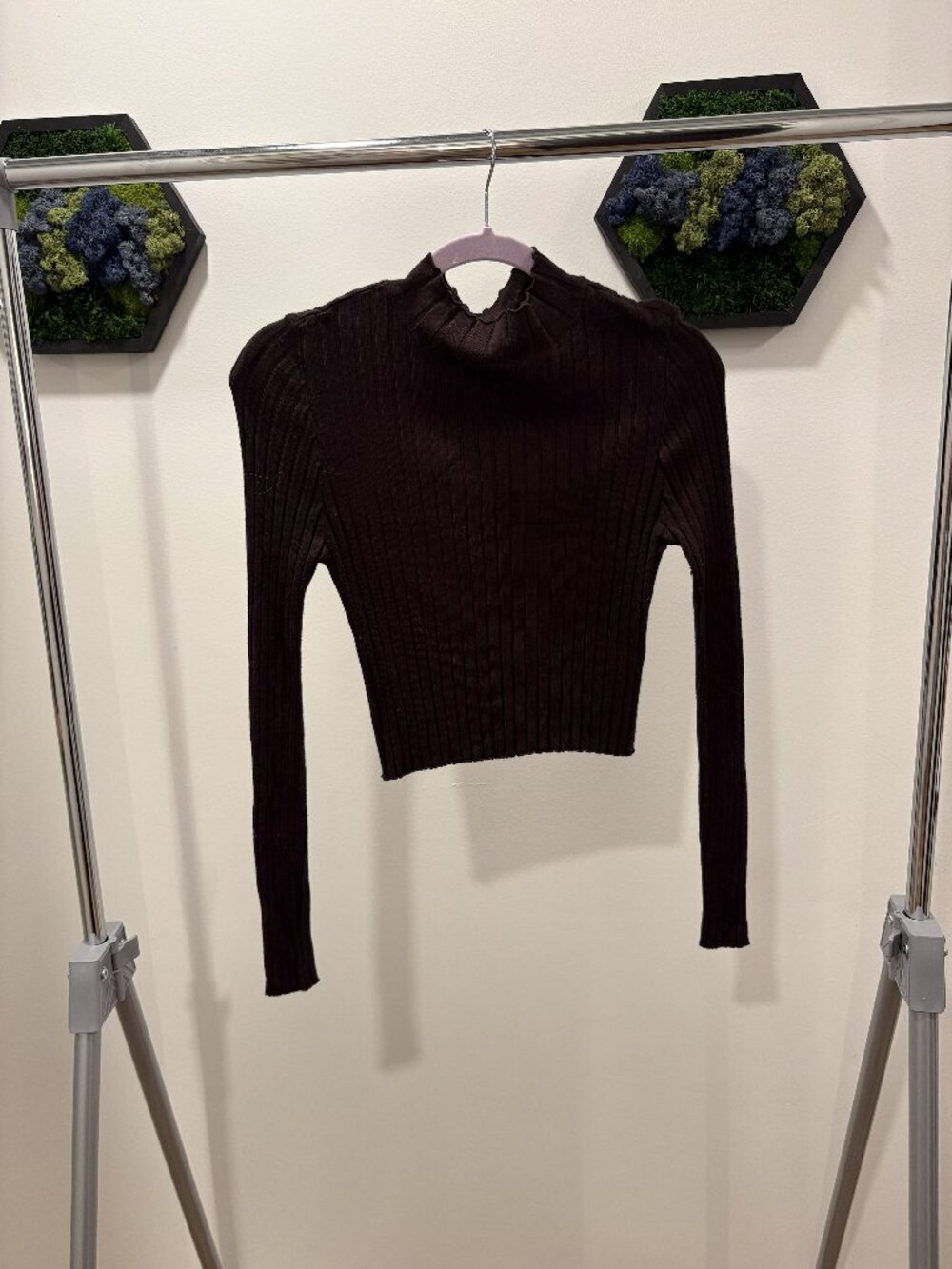 Brown Mock Neck Top